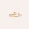 J-shaped ring crafted in 18k gold, featuring sleek curves and a minimalist design, perfect for modern elegance and everyday wear.